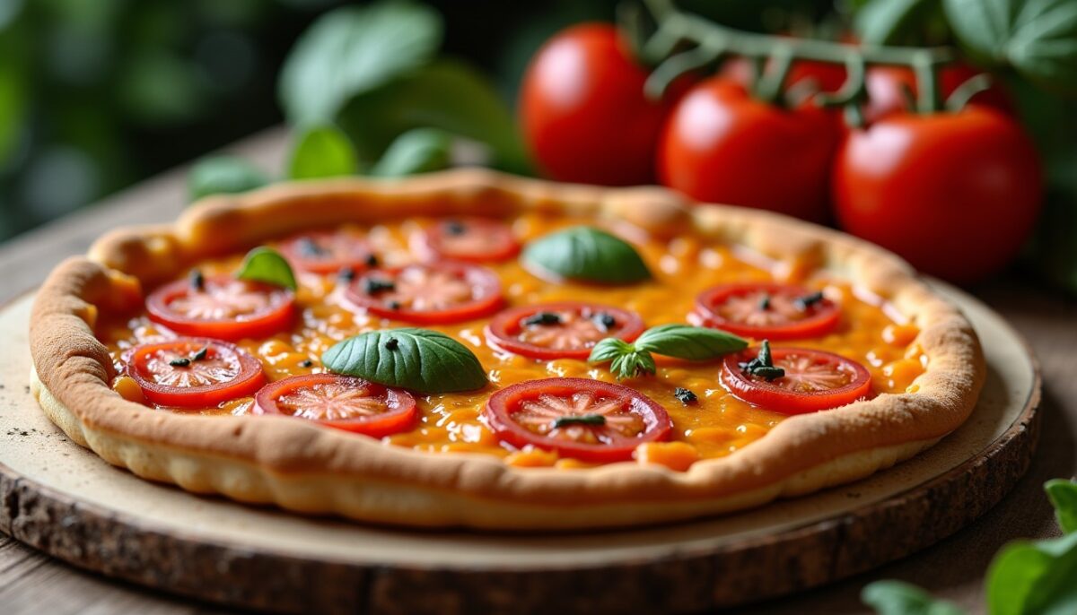 Délice méditerranéen : Tarte savoureuse à la moutarde, thon frais et tomates juteuses